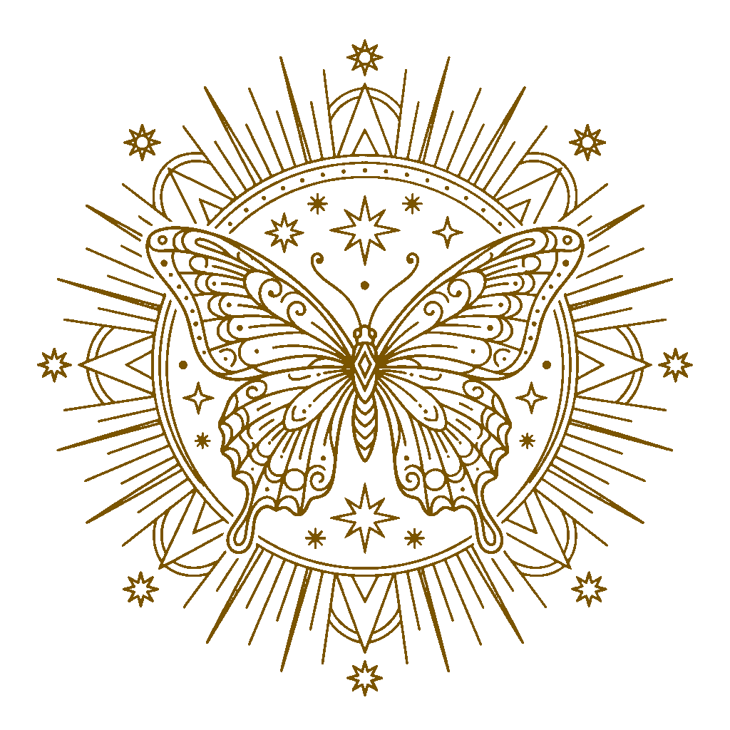 Icono Crear - Mariposa y Sol Celestial de Oro